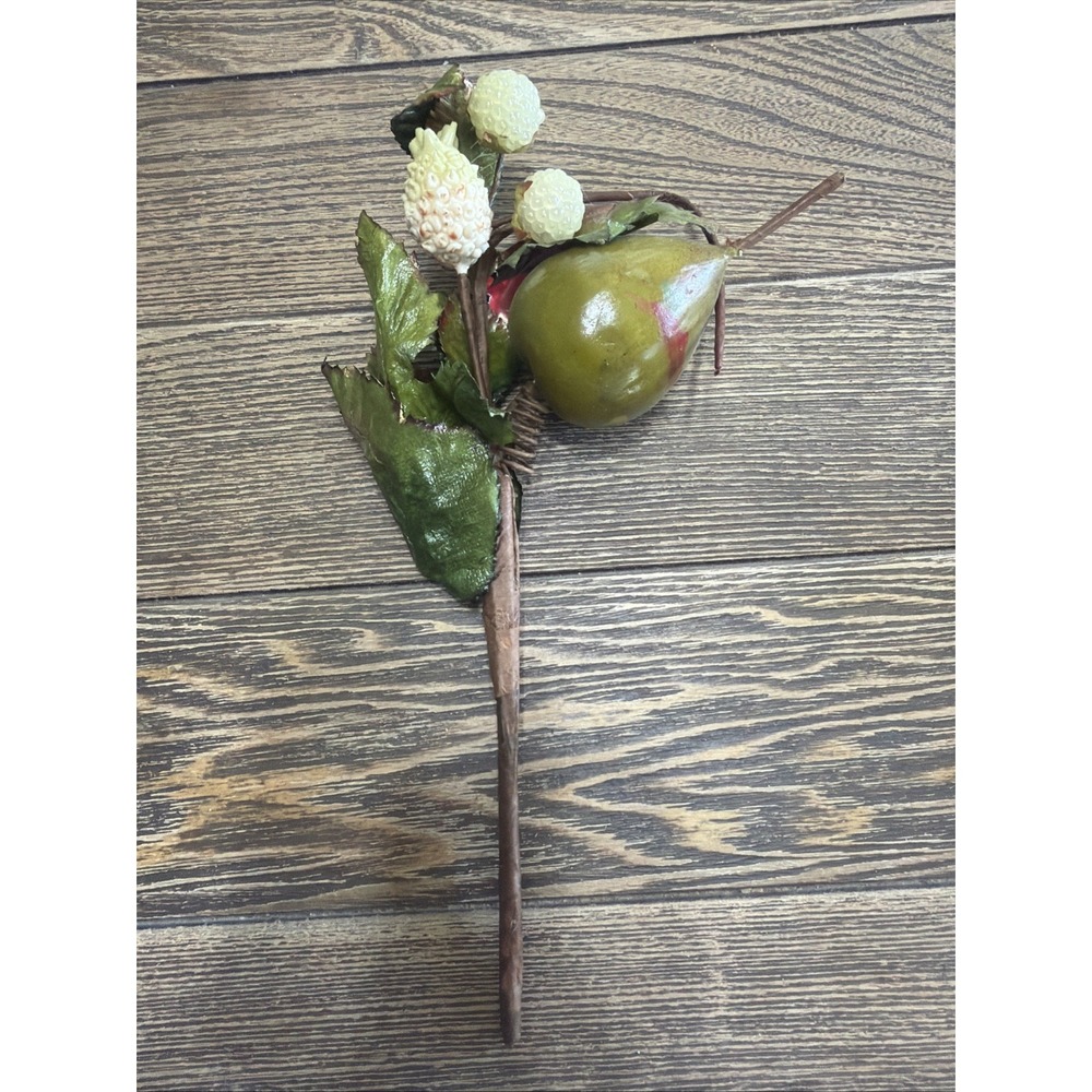 VTG  FIG Fruit Holiday Spray Pick White Berries Christmas Greenery New Old Stock